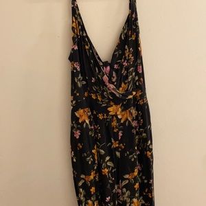 Black floral jumpsuit